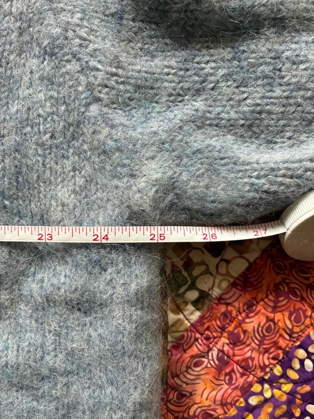 The Endery Sky Blue Mohair Cardigan with Red Stripe - Picture 8 of 8